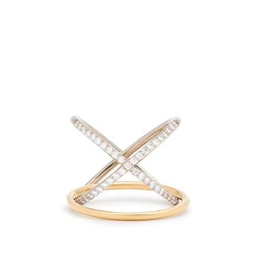 XO diamond & gold ring