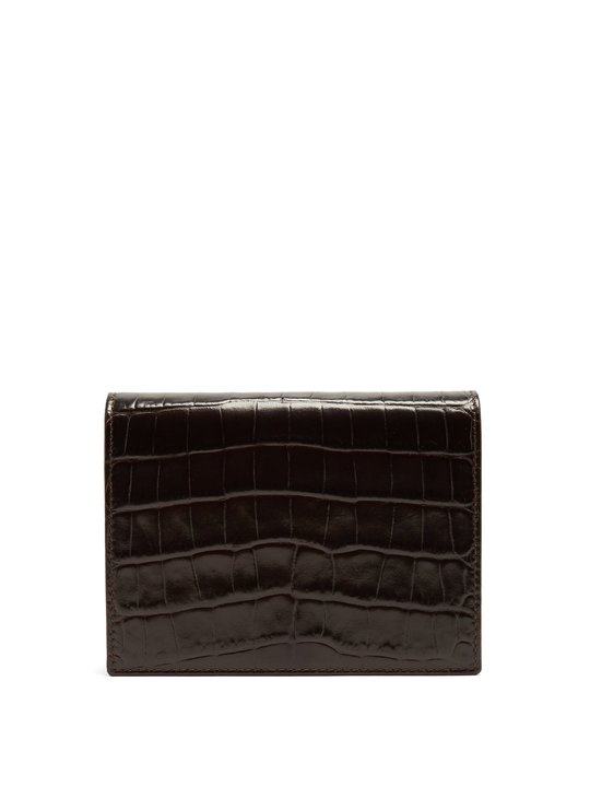 Mara crocodile-effect leather bridge card case展示图