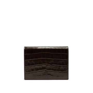 Mara crocodile-effect leather bridge card case