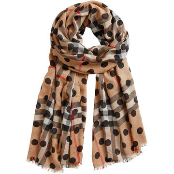 spot print check scarf