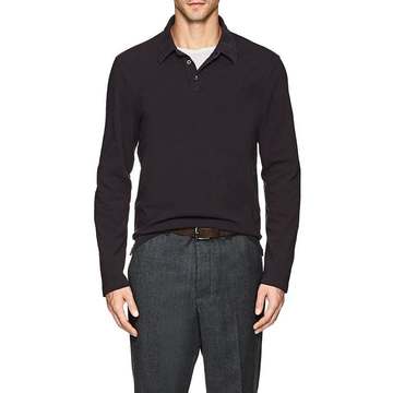 Cotton Long Sleeve Polo Shirt