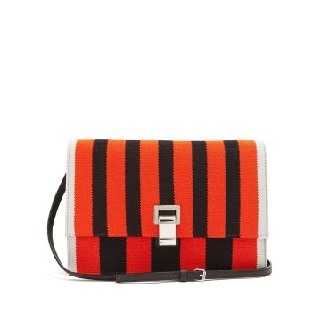 Lunch striped leather small cross-body bag