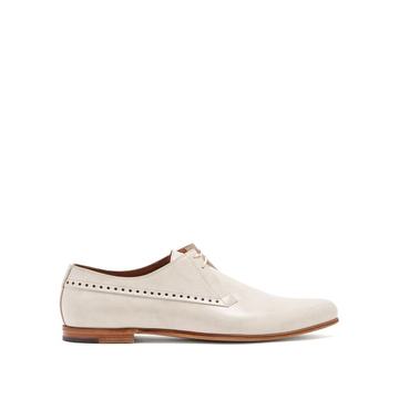 Eyelet-embellished leather derby shoes