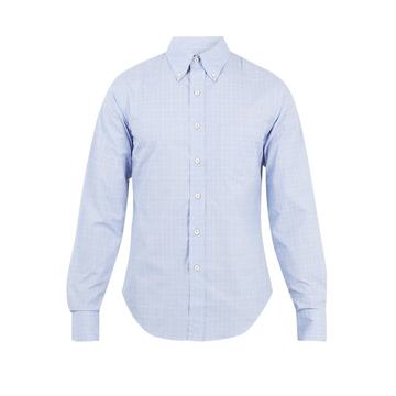 Checked cotton-poplin shirt