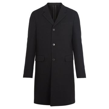 Notch-lapel wool-felt overcoat