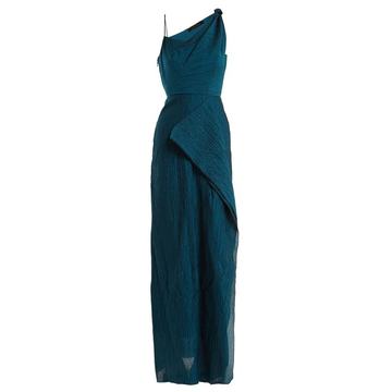 Chorley draped one-shoulder cotton-blend gown