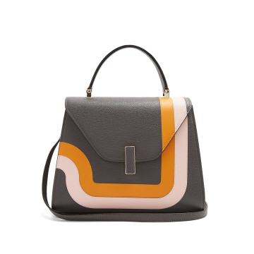 Iside medium striped grained-leather bag