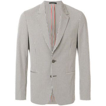 checked buttoned blazer