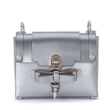 Niels Peeraer Bow Buckle Small Silver Leather Bag