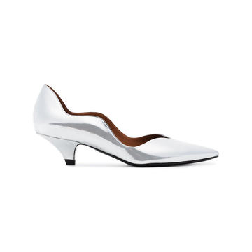 Metallic Wave 40 leather pumps