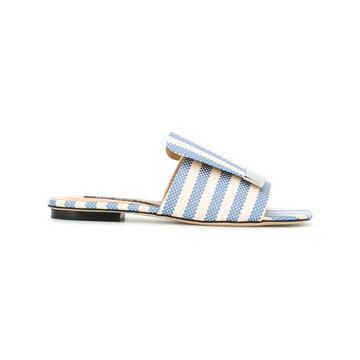 striped slider sandals