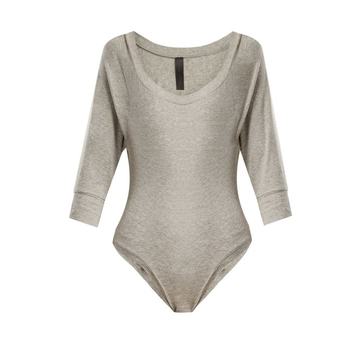 Scoop-neck jersey bodysuit