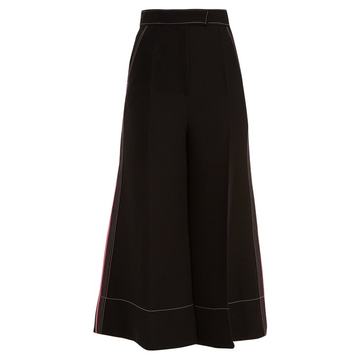 Hasani wide-leg contrast-stitch cady trousers