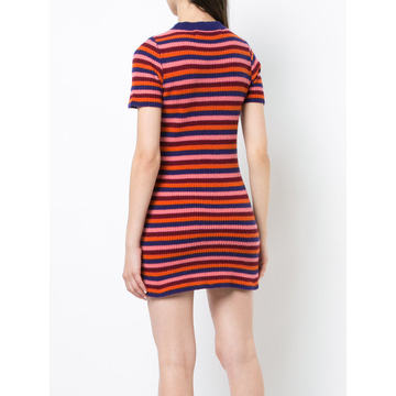 striped rib knit dress