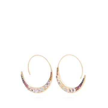 Tribal Rainbow grey-gold earrings