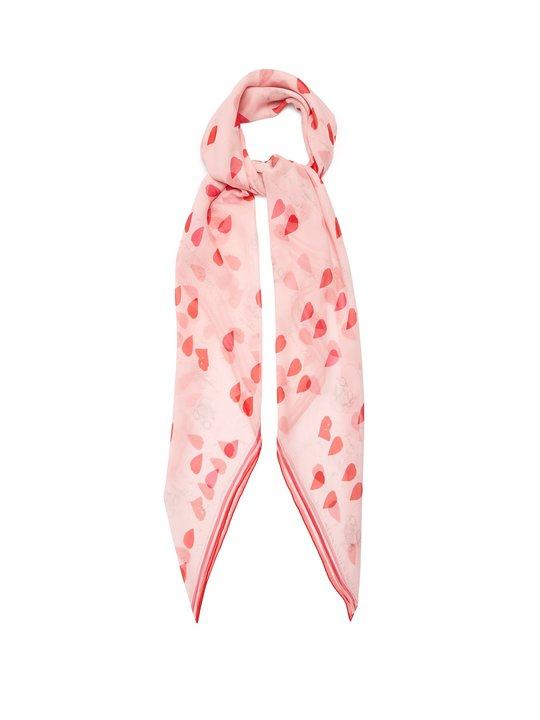 Petal and skull-print silk-chiffon scarf展示图