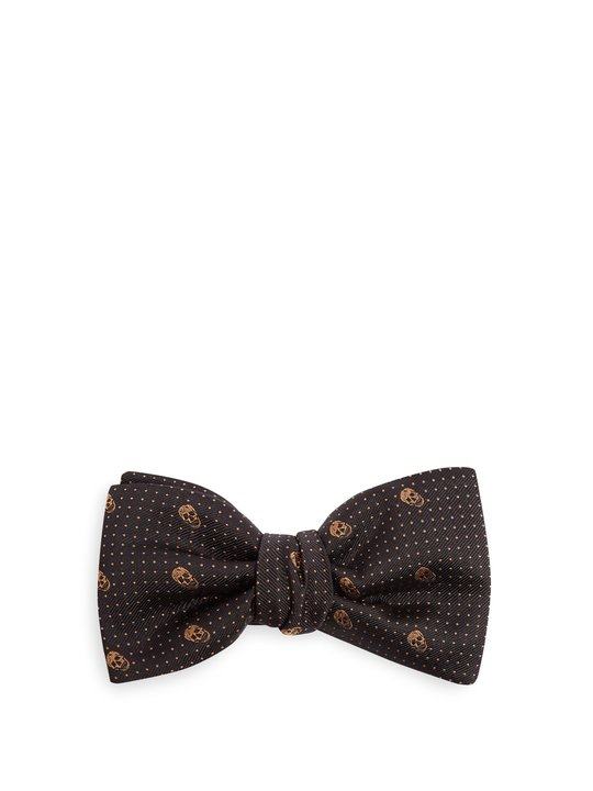 Skull pin-dot jacquard bow tie展示图