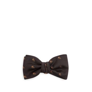 Skull pin-dot jacquard bow tie