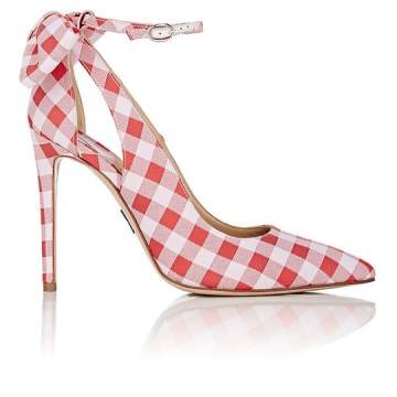 Fiona Gingham Ankle-Strap Pumps