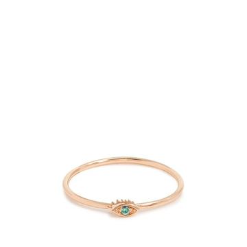 Emerald & rose-gold ring