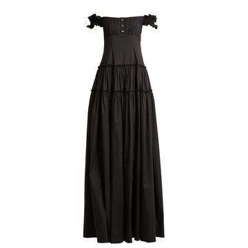 Maria off-the-shoulder cotton maxi dress