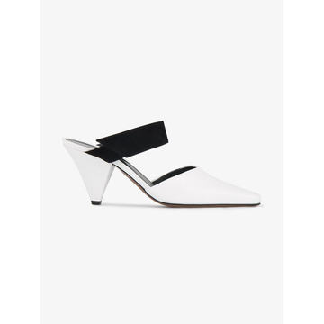 White Leather sevan 60 mules