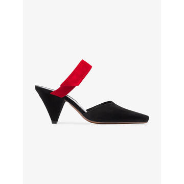 Black Red Suede Seven 60 mules