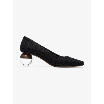 Black Besse 50 fabric pumps with spherical heel