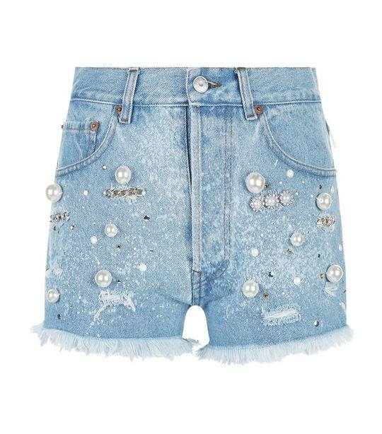 Vanessa Embellished Denim Shorts展示图