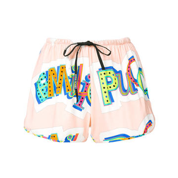 logo print shorts