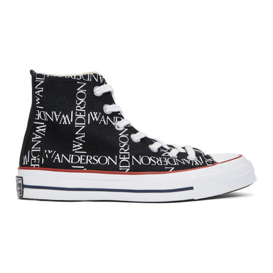 Black Converse Edition All Over Logo Chuck Taylor All Star 70s Hi Sneakers展示图