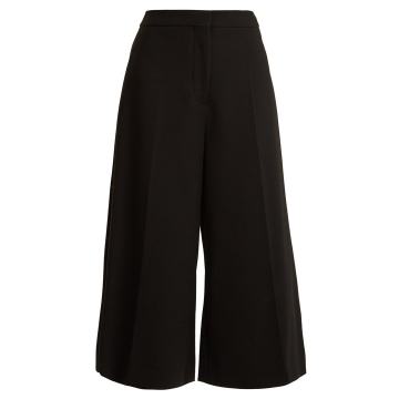 Wide-leg cropped stretch-wool trousers Wide-leg cropped stretch-wool trousers