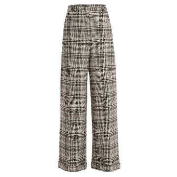Tomboy Galles high-rise wide-leg checked trousers