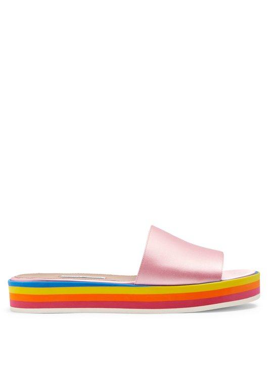 Sophia striped-flatform slides展示图