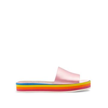 Sophia striped-flatform slides