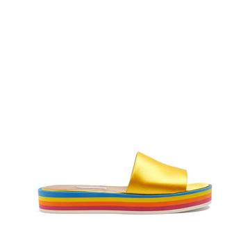 Sophia striped-flatform slides