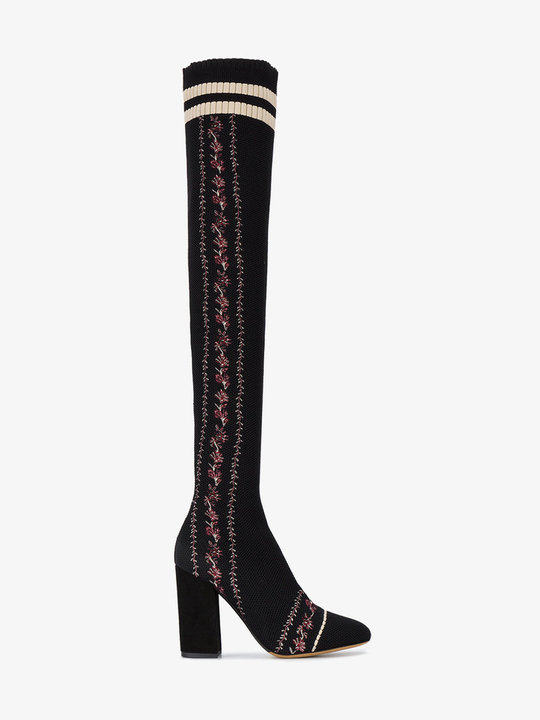 Embroidered Mesh Irina 100 thigh high boots展示图