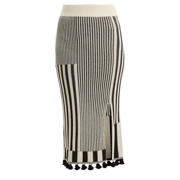 Spire tasselled stretch-knit skirt