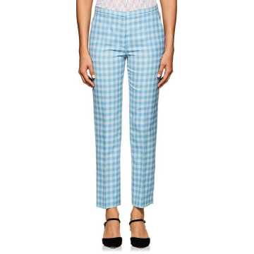 Checked Wool-Blend Trousers