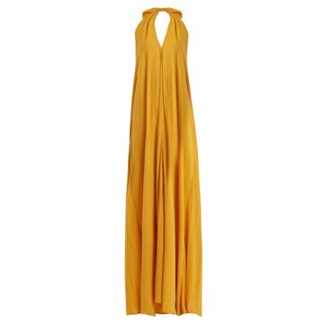 Lucille halterneck woven maxi dress