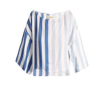 Sophia off-the-shoulder striped cropped top