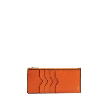 Vertical grained-leather cardholder