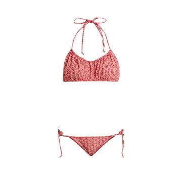 Charlotte geometric-pattern halterneck bikini