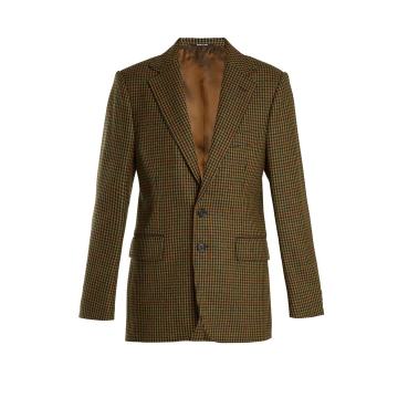 Single-breasted hound's-tooth wool jacket