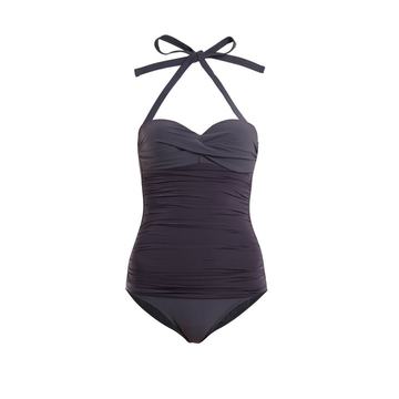 Body ruched bandeau swimsuit