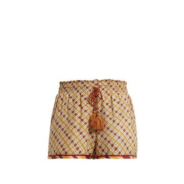 Tutsi graphic-print cotton and silk-blend shorts