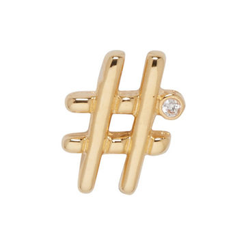 Gold Hashtag Earring