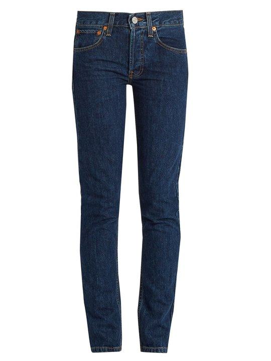 High-rise straight skinny-leg jeans展示图