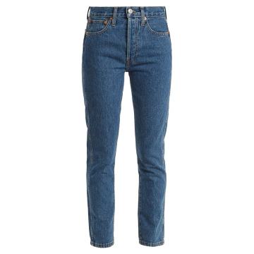 High-rise slim-leg cropped jeans