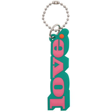 Pink & Blue 'Love' Charm Keychain